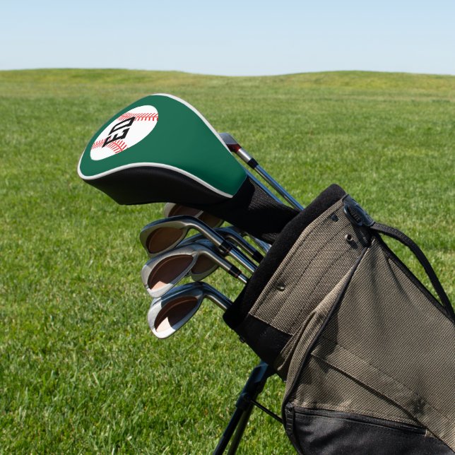Baseball sports personalised driver golf head cover (In Situ)
