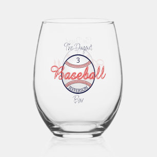 Baseball Sports Stemless Wine Glass Drinkware