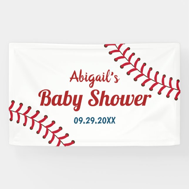 Baseball Sports Theme Baby Shower Welcome Banner (Horizontal)