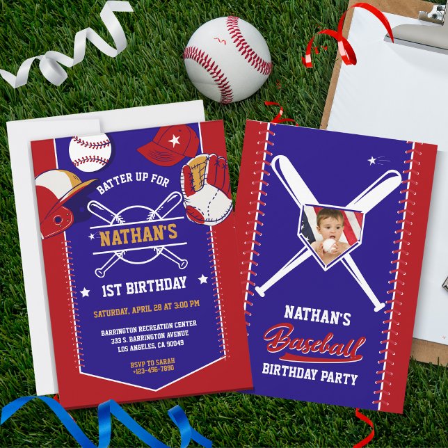 Baseball Sports Theme Birthday Party Invitation (Creator Uploaded)