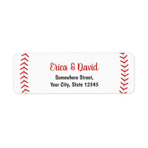 Baseball Sports Theme Wedding Return Address Label