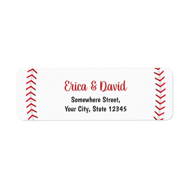 Baseball Sports Theme Wedding Return Address Label (Front)