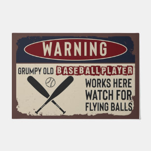Baseball Sports Welcome Mat,Funny Baseball Doormat