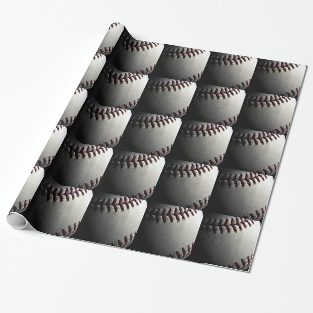 baseball sports wrapping paper (Unrolled)