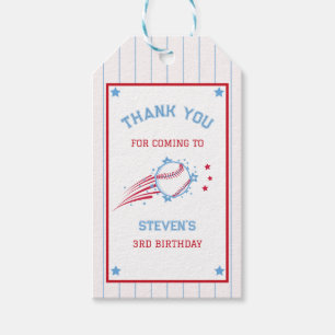 Baseball Sporty Birthday for Kids Gift Tags
