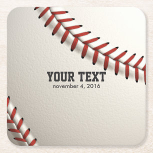 Baseball Square Paper Coaster
