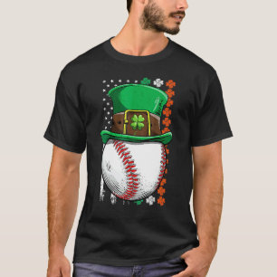 Baseball St Patricks Day Ball Leprechaun Hat Catch T-Shirt