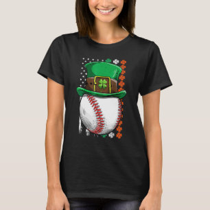Baseball St Patricks Day Ball Leprechaun Hat Catch T-Shirt