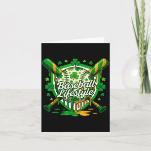 Baseball st patricks day boys girls men women card