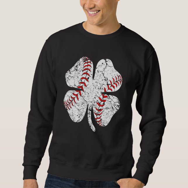 Baseball St Patricks Day Boys Girls Men Women Sham Sweatshirt (Front)