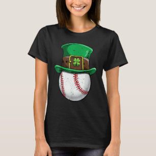 Baseball St Patricks Day Boys Men Ball Leprechaun  T-Shirt