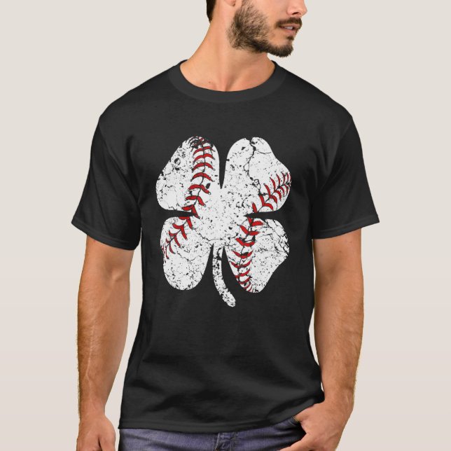 Baseball St Patricks Day Boys Men Catcher Pitcher T-Shirt (Front)