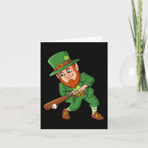 Baseball St Patricks Day Leprechaun Hitter Batter Card