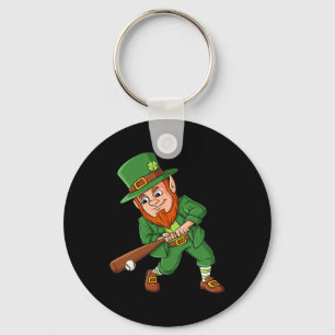 Baseball St Patricks Day Leprechaun Hitter Batter Key Ring