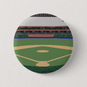 Baseball Stadium: 3D Model: 6 Cm Round Badge