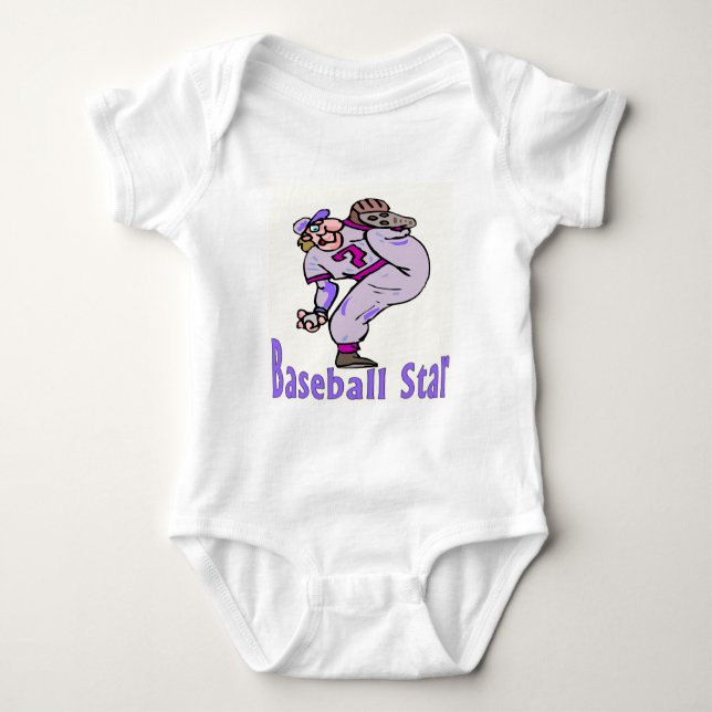 Baseball Star Baby Bodysuit (Front)