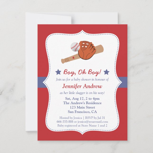 Baseball Star baby boy shower party Invitation (Front)
