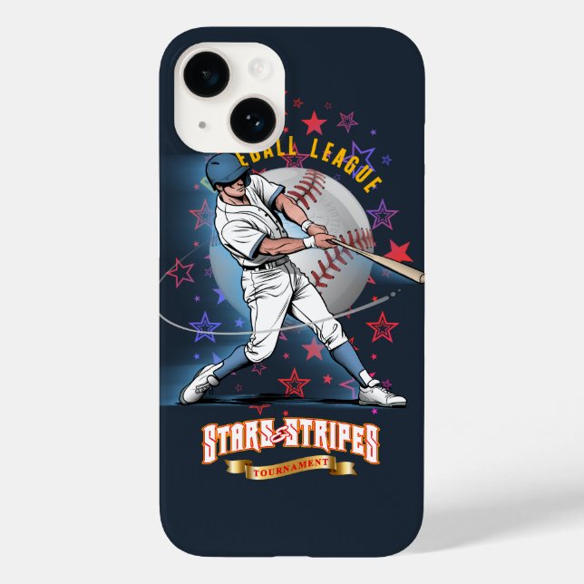 Baseball Stars & Stripes (Dark mode) | Case-Mate iPhone Case (Back)