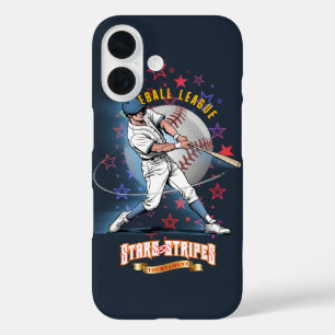 Baseball Stars & Stripes (Dark mode) iPhone 16 Case