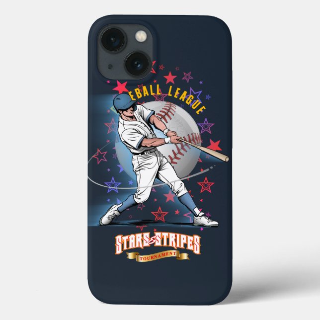 Baseball Stars & Stripes (Dark mode) | Case-Mate iPhone Case (Back)