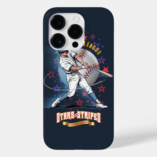 Baseball Stars & Stripes (Dark mode) | Case-Mate iPhone Case (Back)