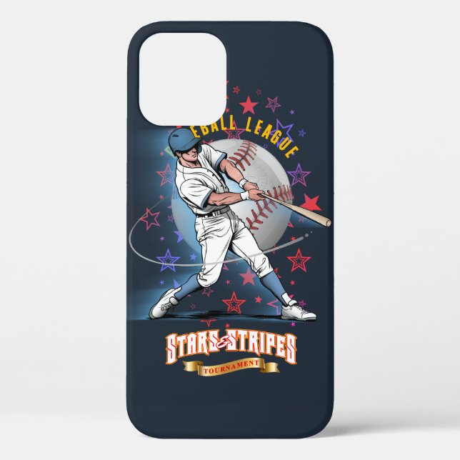 Baseball Stars & Stripes (Dark mode) | Case-Mate iPhone Case (Back)