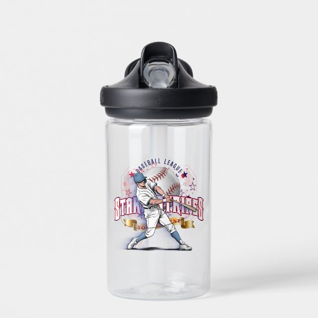 Baseball Stars & Stripes | Kids 14oz Water Bottle (Front)