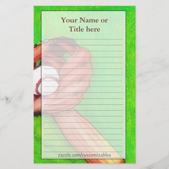 Baseball Stationery (Front)