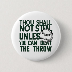 Baseball Stealing Humour Shirt 6 Cm Round Badge