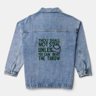 Baseball Stealing Humour Shirt Denim Jacket
