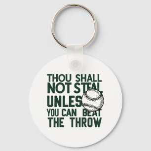 Baseball Stealing Humour Shirt Key Ring