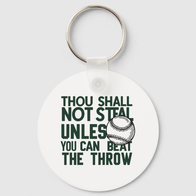 Baseball Stealing Humour Shirt Key Ring (Front)