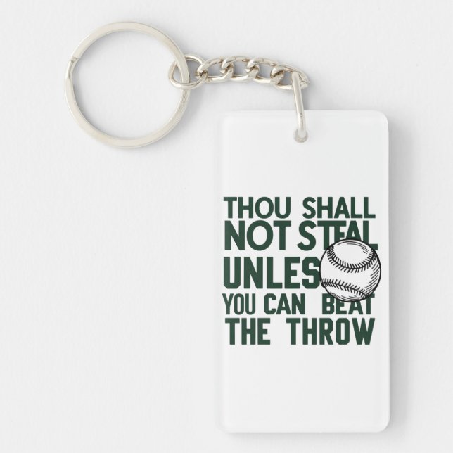 Baseball Stealing Humour Shirt Key Ring (Front)