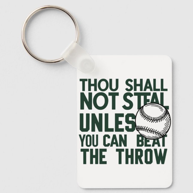 Baseball Stealing Humour Shirt Key Ring (Front)