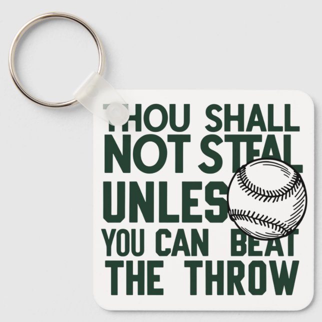Baseball Stealing Humour Shirt Key Ring (Front)