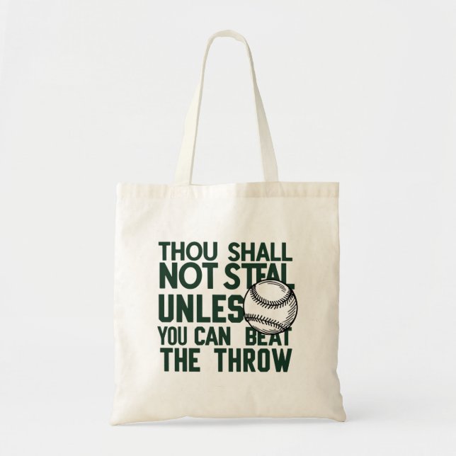 Baseball Stealing Humour Shirt Tote Bag (Front)