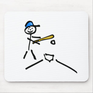 Baseball Stick Figure Mouse Pad
