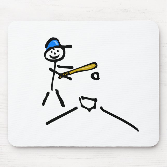 Baseball Stick Figure Mouse Pad (Front)