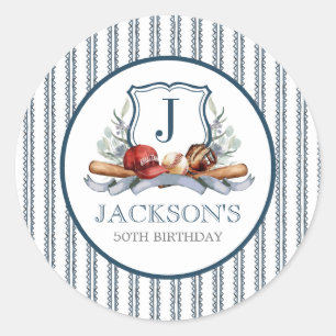 Baseball sticker, baseball party favour classic round sticker