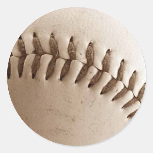 Baseball Stitches Classic Round Sticker (Front)