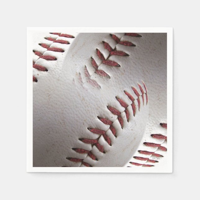 Baseball Stitches Sports Napkin (Front)