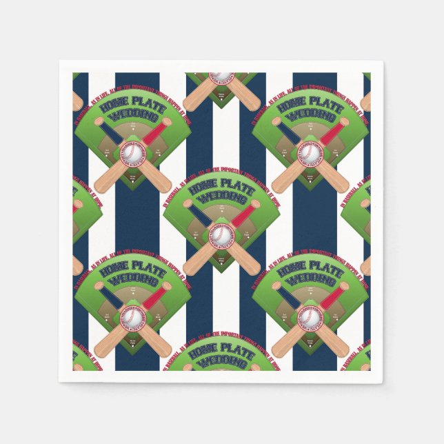 Baseball Stitches, We Got Married 3-PAPER NAPKINS (Front)