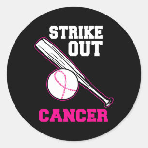 Baseball Strike Out Cool Breast Cancer Awareness G Classic Round Sticker