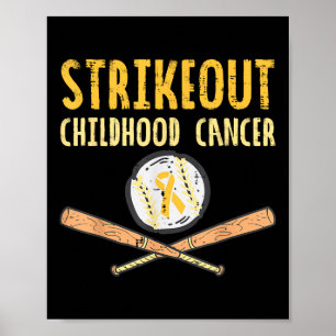 Baseball Strikeout Childhood Cancer Awareness Ribb Poster