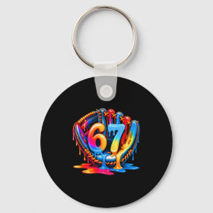 Baseball Stuff Six Seven 67 Ice Cream Drip 6 7 Bas Key Ring