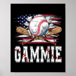 Baseball T-ball Gammie American Flag Proud Ball Ga Poster