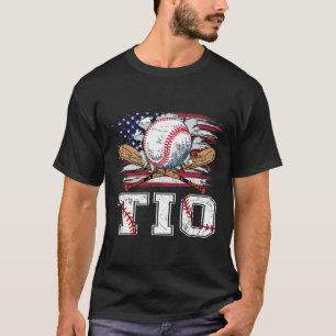 Baseball T-ball Tio American Flag Proud Ball Tio T-Shirt
