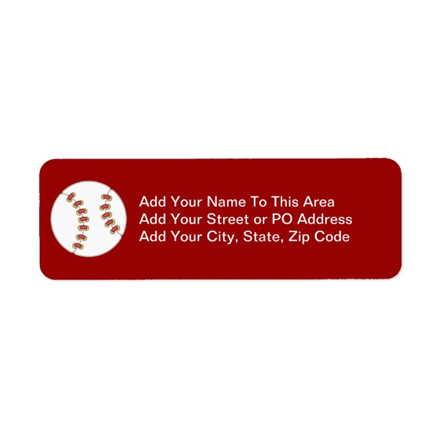 Baseball T-shirts and Gifts Return Address Label (Front)