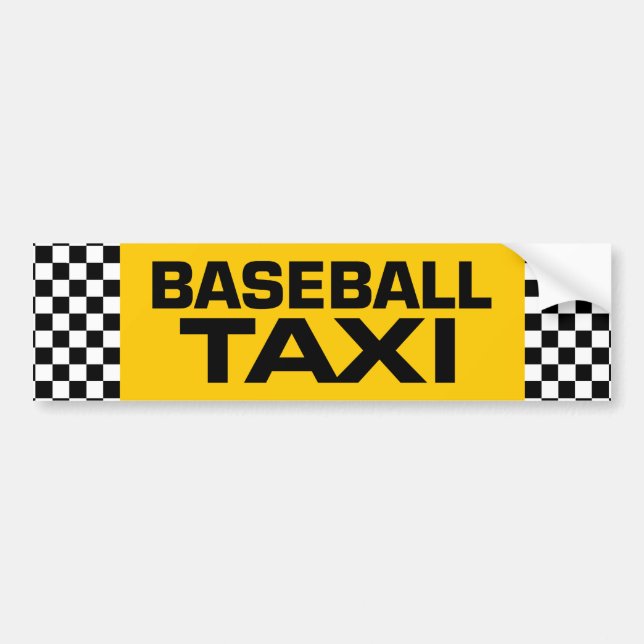 Baseball Taxi Bumper Sticker (Front)