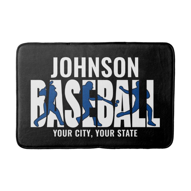 Baseball Team ADD NAME Champion Game Player Bath Mat (Front)